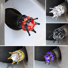 Load image into Gallery viewer, 4Pcs Car Crown Tire Valve Stem Caps with Bling Crystal Rhinestone Chrome Crown Vehicle Tire Caps Covers Accesorios