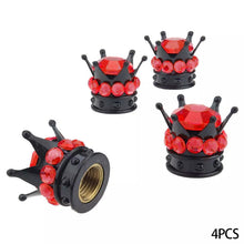 Load image into Gallery viewer, 4Pcs Car Crown Tire Valve Stem Caps with Bling Crystal Rhinestone Chrome Crown Vehicle Tire Caps Covers Accesorios
