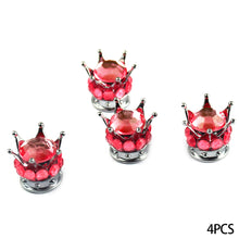 Load image into Gallery viewer, 4Pcs Car Crown Tire Valve Stem Caps with Bling Crystal Rhinestone Chrome Crown Vehicle Tire Caps Covers Accesorios