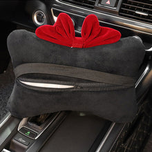 Load image into Gallery viewer, Car Seat Belt Shoulder Cover Neck Headrest Pillow Steering Wheel Cover Tissue Box Red Bow