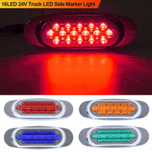 Load image into Gallery viewer, 16LED 24V Truck LED Side Marker Light Position Clearance Lights Trailer Explosive Flashing Light
