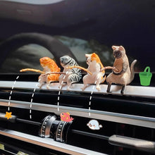 Load image into Gallery viewer, Cute Car Interior Decoration Fishing Cat Resin Auto Rearview Mirror Pendant Air Outlet Navigation Screen Car Accessories Ornament