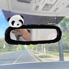 Load image into Gallery viewer, Cute Car Interior Rearview Mirror Cover Plush Rabbit Heart Decoration Auto Rear View Mirror Case Accessories
