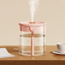 Load image into Gallery viewer, 2L Large Capacity Air Humidifier with LED Light USB Input Digital Humidity Display Humidifier Cool Mist Maker Dual Mist Outlet Humidifier for Home Office