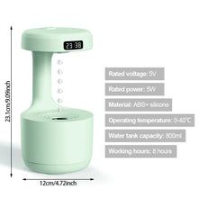 Load image into Gallery viewer, Anti-gravity Air Humidifier USB Air Purifier with Light Suspended Water Led Clock Display Quiet Desktop Air Humidifier 800ml