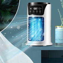 Load image into Gallery viewer, Mini Air Conditioner Timing Air Cooler Fan with Light USB Air Cooling Fan Office Desktop Fan Moisturizing Fan