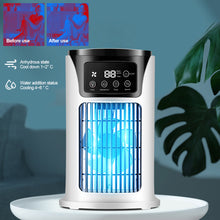 Load image into Gallery viewer, Mini Air Conditioner Timing Air Cooler Fan with Light USB Air Cooling Fan Office Desktop Fan Moisturizing Fan