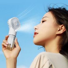 Load image into Gallery viewer, USB Rechargeable Mini Humifier Fan Portable Mist Cooler Fan Handheld Powerful Spray Fan Humidification Outdoor Office Fan