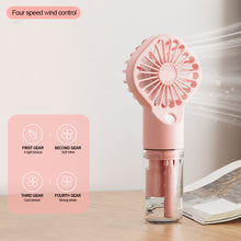 Load image into Gallery viewer, USB Rechargeable Mini Humifier Fan Portable Mist Cooler Fan Handheld Powerful Spray Fan Humidification Outdoor Office Fan