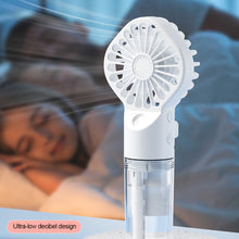 Load image into Gallery viewer, USB Rechargeable Mini Humifier Fan Portable Mist Cooler Fan Handheld Powerful Spray Fan Humidification Outdoor Office Fan
