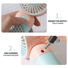 Load image into Gallery viewer, USB Rechargeable Mini Handheld Fan Portable Summer Pocket Fan Outdoor Handy Fan Students Fan