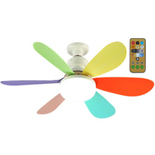Load image into Gallery viewer, Ceiling Fans With Remote Control and Light LED Lamp Fan E27 Converter Base Smart Silent Ceiling Fans For Bedroom Living Room 110V 220V