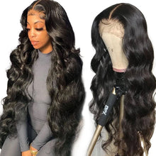 Load image into Gallery viewer, Mid Split Large Wave Front Lace Wig Hand Woven Front Lace Wig Headband Long Curly Hair Elegant Women False Hair Cover