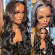 Load image into Gallery viewer, Mid Split Large Wave Front Lace Wig Hand Woven Front Lace Wig Headband Long Curly Hair Elegant Women False Hair Cover