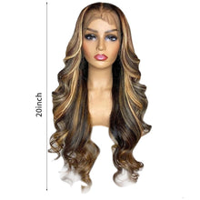 Load image into Gallery viewer, Mid Split Large Wave Front Lace Wig Hand Woven Front Lace Wig Headband Long Curly Hair Elegant Women False Hair Cover