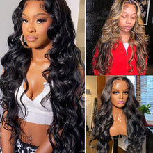 Load image into Gallery viewer, Mid Split Large Wave Front Lace Wig Hand Woven Front Lace Wig Headband Long Curly Hair Elegant Women False Hair Cover