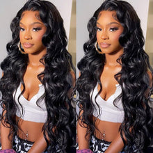 Load image into Gallery viewer, Mid Split Large Wave Front Lace Wig Hand Woven Front Lace Wig Headband Long Curly Hair Elegant Women False Hair Cover