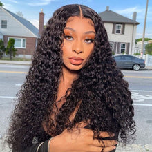 Load image into Gallery viewer, Front Lace Wig with Small Wave Curly Hair Cover Whole Top Natur Preplucked Hairline Lace Wig
