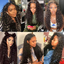 Load image into Gallery viewer, Front Lace Wig with Small Wave Curly Hair Cover Whole Top Natur Preplucked Hairline Lace Wig