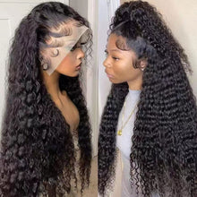 Load image into Gallery viewer, Front Lace Wig with Small Wave Curly Hair Cover Whole Top Natur Preplucked Hairline Lace Wig