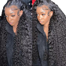 Load image into Gallery viewer, Front Lace Wig with Small Wave Curly Hair Cover Whole Top Natur Preplucked Hairline Lace Wig
