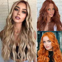 Load image into Gallery viewer, Long Curly Hair Large Wave Front Lace Wig Women's Synthetic Wig Set Elegant Long Curly Women Wig False Hair Cover
