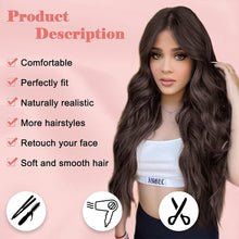 Load image into Gallery viewer, Long Curly Hair Large Wave Front Lace Wig Women's Synthetic Wig Set Elegant Long Curly Women Wig False Hair Cover