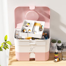 Load image into Gallery viewer, Plastic Nail Tools Storage Box Double Layered Anti-dust Nail Storage Box Portable Large Capacity Storage Nail Enhancement Box