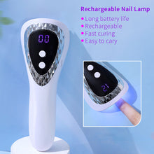 Load image into Gallery viewer, Portable Nail Art Handheld Phototherapy Machine with LED Display Fast Charging and Drying Wireless Nail Art Lamp