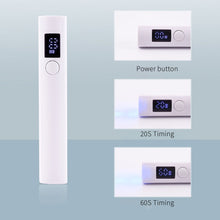 Load image into Gallery viewer, Portable Dryer Machine UV Nail Lamp USB Rechargeable UV LED Nail Quick Drying Light Handheld Manicure Lamp For Gel Varnish Tools