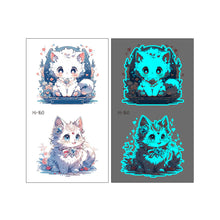 Load image into Gallery viewer, Nightglow Tattoo Sticker Waterproof Cartoon Animal Children's Tattoo Sticker Cute Cartoon Tiger Cat Tattoo Stickers