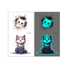Load image into Gallery viewer, Nightglow Tattoo Sticker Waterproof Cartoon Animal Children's Tattoo Sticker Cute Cartoon Tiger Cat Tattoo Stickers