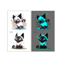 Load image into Gallery viewer, Nightglow Tattoo Sticker Waterproof Cartoon Animal Children's Tattoo Sticker Cute Cartoon Tiger Cat Tattoo Stickers