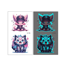 Load image into Gallery viewer, Nightglow Tattoo Sticker Waterproof Cartoon Animal Children's Tattoo Sticker Cute Cartoon Tiger Cat Tattoo Stickers
