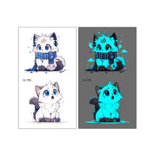 Load image into Gallery viewer, Nightglow Tattoo Sticker Waterproof Cartoon Animal Children's Tattoo Sticker Cute Cartoon Tiger Cat Tattoo Stickers