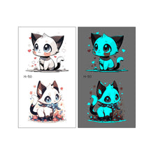 Load image into Gallery viewer, Nightglow Tattoo Sticker Waterproof Cartoon Animal Children's Tattoo Sticker Cute Cartoon Tiger Cat Tattoo Stickers