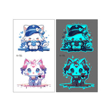 Load image into Gallery viewer, Nightglow Tattoo Sticker Waterproof Cartoon Animal Children's Tattoo Sticker Cute Cartoon Tiger Cat Tattoo Stickers