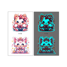 Load image into Gallery viewer, Nightglow Tattoo Sticker Waterproof Cartoon Animal Children's Tattoo Sticker Cute Cartoon Tiger Cat Tattoo Stickers