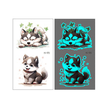 Load image into Gallery viewer, Nightglow Tattoo Sticker Waterproof Cartoon Animal Children's Tattoo Sticker Cute Cartoon Tiger Cat Tattoo Stickers