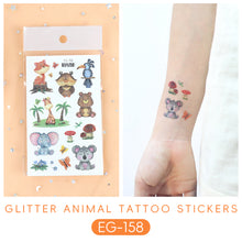 Load image into Gallery viewer, Sparkling Powder Tattoo Sticker Waterproof Animal Ocean Children's Tattoo Sticker Cute Animals Tattoo Stickers