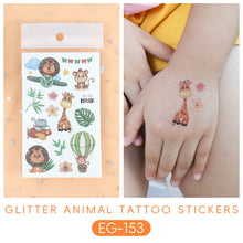 Load image into Gallery viewer, Sparkling Powder Tattoo Sticker Waterproof Animal Ocean Children's Tattoo Sticker Cute Animals Tattoo Stickers