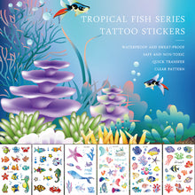 Load image into Gallery viewer, Waterproof Children's Tattoo Sticker Ocean Shark Cartoon Tattoo Sticker Creative Ocean Women Men Tattoo Stickers