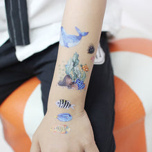 Load image into Gallery viewer, Waterproof Children's Tattoo Sticker Ocean Shark Cartoon Tattoo Sticker Creative Ocean Women Men Tattoo Stickers