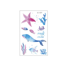 Load image into Gallery viewer, Waterproof Children's Tattoo Sticker Ocean Shark Cartoon Tattoo Sticker Creative Ocean Women Men Tattoo Stickers
