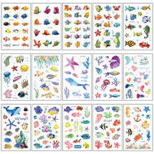 Load image into Gallery viewer, Waterproof Children's Tattoo Sticker Ocean Shark Cartoon Tattoo Sticker Creative Ocean Women Men Tattoo Stickers