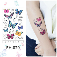 Load image into Gallery viewer, Butterfly Tattoo Sticker Waterproof Children's Colorful Cartoon Flower Butterfly Tattoo Sticker Cute Colorful Tattoo Sticker