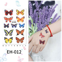 Load image into Gallery viewer, Butterfly Tattoo Sticker Waterproof Children's Colorful Cartoon Flower Butterfly Tattoo Sticker Cute Colorful Tattoo Sticker