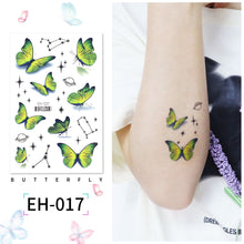 Load image into Gallery viewer, Butterfly Tattoo Sticker Waterproof Children's Colorful Cartoon Flower Butterfly Tattoo Sticker Cute Colorful Tattoo Sticker