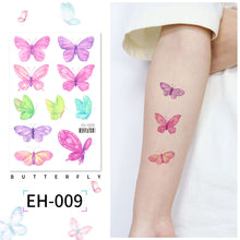 Load image into Gallery viewer, Butterfly Tattoo Sticker Waterproof Children's Colorful Cartoon Flower Butterfly Tattoo Sticker Cute Colorful Tattoo Sticker