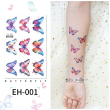 Load image into Gallery viewer, Butterfly Tattoo Sticker Waterproof Children's Colorful Cartoon Flower Butterfly Tattoo Sticker Cute Colorful Tattoo Sticker